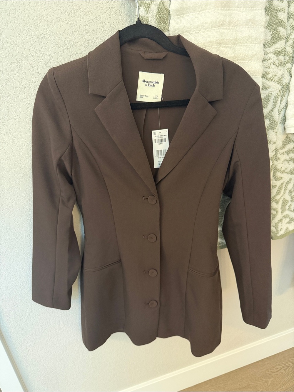 Abercrombie & Fitch Brown Tailored Single-Breasted Blazer